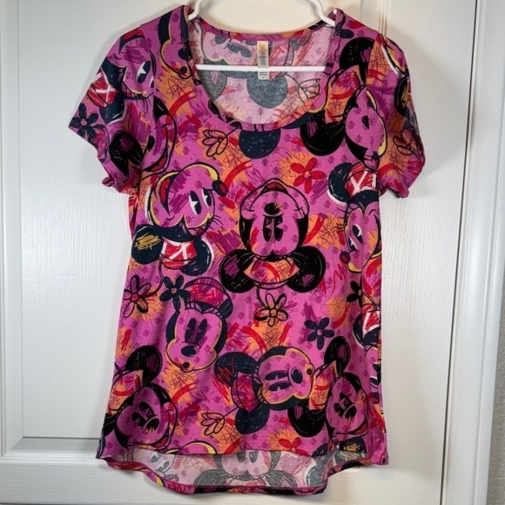Lularoe Disney Minnie Pink Blouse Shirt Iconic Size Small NWOT #1587